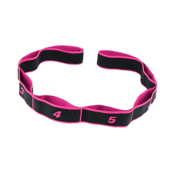 Banda elástica de 8 segmentos para yoga, entrenamiento de piernas y hombros. rosa roja