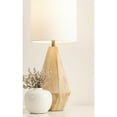 thumbnail image 3 of Kate and Laurel Marcedes Modern Mango Wood Bedside Table Lamp, 8 x 8 x 20, Natural Wood, Faceted Decorative Tabletop Desk Lamp with Linen Shade for Living Room Decor, 3 of 10