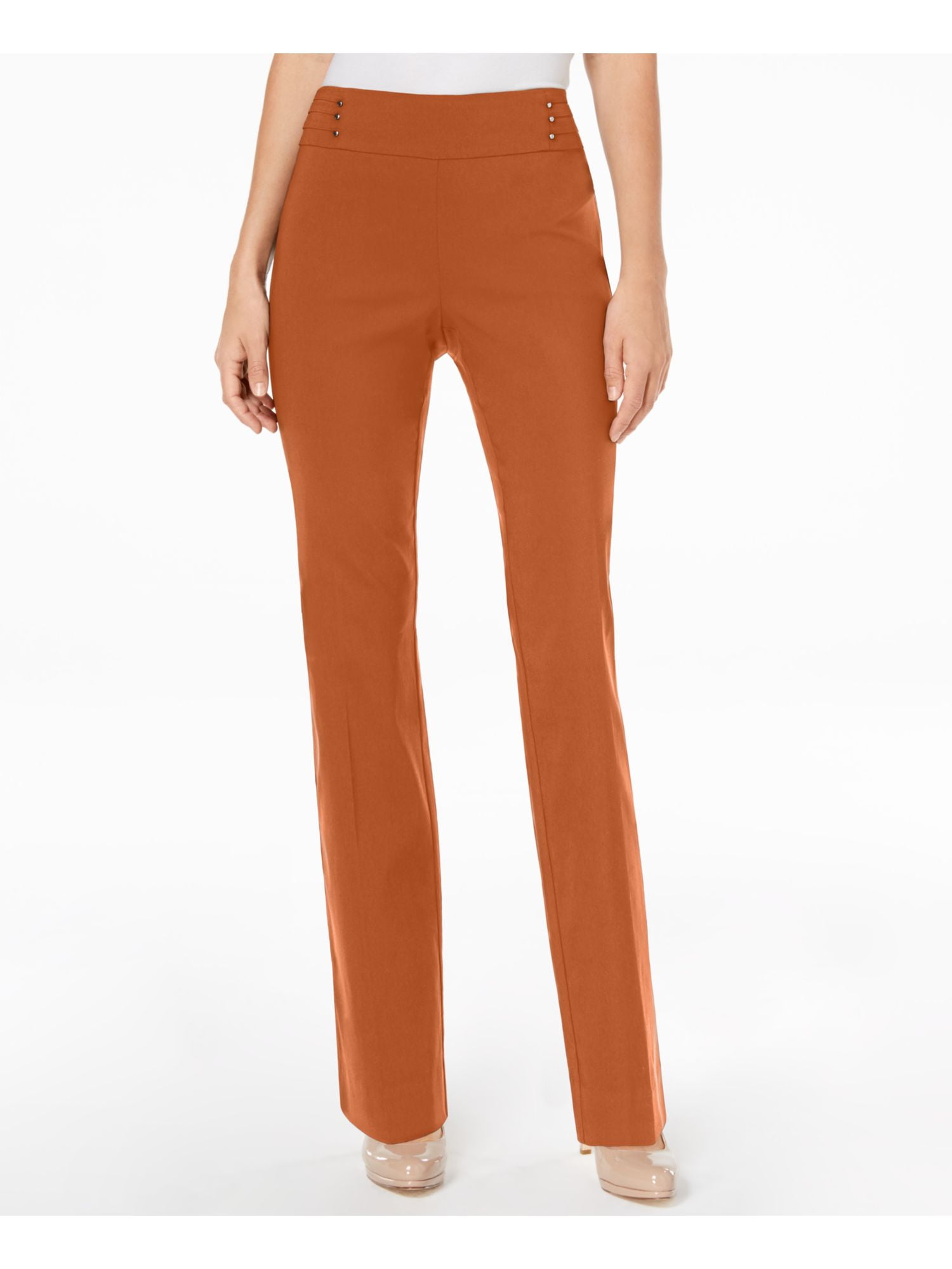 JM COLLECTION Womens Orange Pants Size 