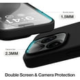 thumbnail image 3 of Silicone Case Designed for Apple iPhone 15 Pro Max Liquid Silicone Case, 3 in 1 Bundle Phone Case with Clear Tempered Glass and Camera Lens Shockproof Case for Apple iPhone 15 Pro Max,Black, 3 of 7