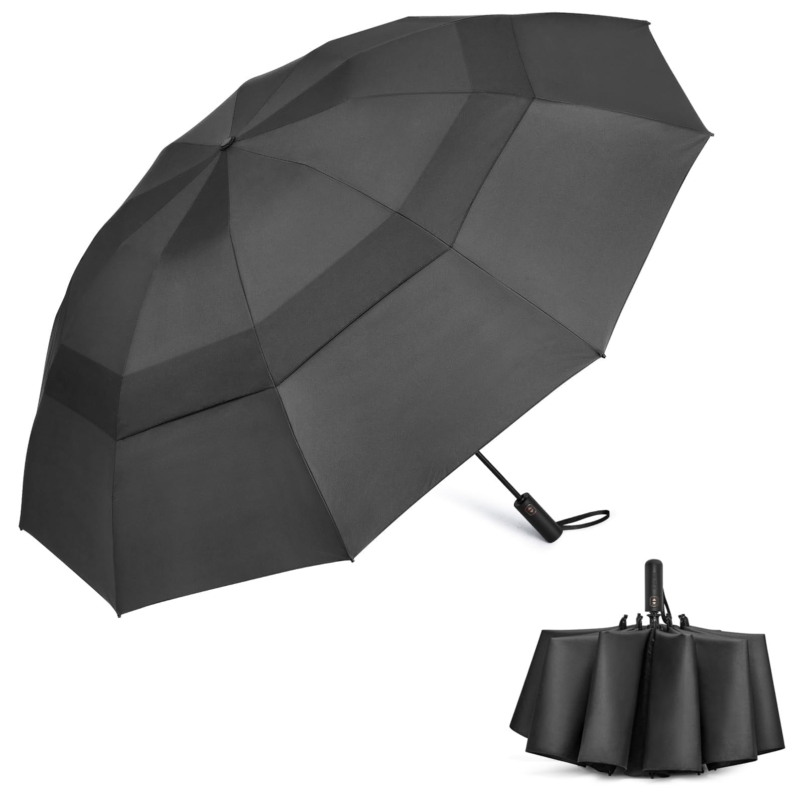 Phenix Black Automatic J-Handle Umbrella Double Amazon.com: ZEKAR Wooden J-Handle Umbrella, 54/60 / 68 inch  main image 2