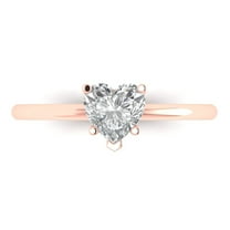 Solitaire Engagement Ring for Women - 1.25ct Simulated Diamond in 18K Rose Gold Promise Ring