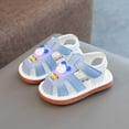 thumbnail image 3 of LYHaoo Boys Sandals Summer Style Soft Sole Light Up Shoes For Boys And Girls Soft Sole Walking Sandals For Toddlers Cute Little Mary Jane Shoes 0 1 Year Sizes 5.5 Little Kid(16), 3 of 6