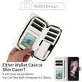 thumbnail image 5 of Furiet Wallet Case for Samsung Galaxy Z Fold 5 5G 2023 with Wrist Strap, Crossbody Shoulder Strap, 9+ Card Slots Zipper Purse, Luxury PU Leather Stand Cell Phone Cover for ZFold5 Z5 G Fold5 5Z White, 5 of 8