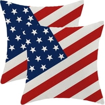 4th of July Pillow Covers 20x20 American Flag Memorial Day Outdoor Decor Blue White Stars and Red Stripes Throw Pillows for Couch Pillowcase Decorative Cushion Case for Sofa Bed Set of 2