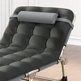 thumbnail image 4 of Chaise Longue, Lit Simple Inclinable en Fer, Chaise Longue Pliante, Lit de Camping, Lit Pliant, Chaise Longue de Patio, Chaise Longue Extérieure avec Oreiller, 4 of 7