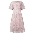 thumbnail image 5 of CHGBMOK Women's Plus Size Wedding Guest Dresses Patchwork Embroidered Lace Cocktail Dresses Pink, 5 of 5