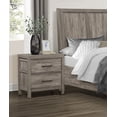 Bedroom Furniture 3pc Set Platform King Bed with Drawers Chest Nightstand Set Weathered Gray ...