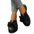 thumbnail image 6 of Women's Patent Leather Mary Janes Shoes Chunky Platform Oxfords with Bow Slip-On Dress Shoe Party Girls School, 6 of 7