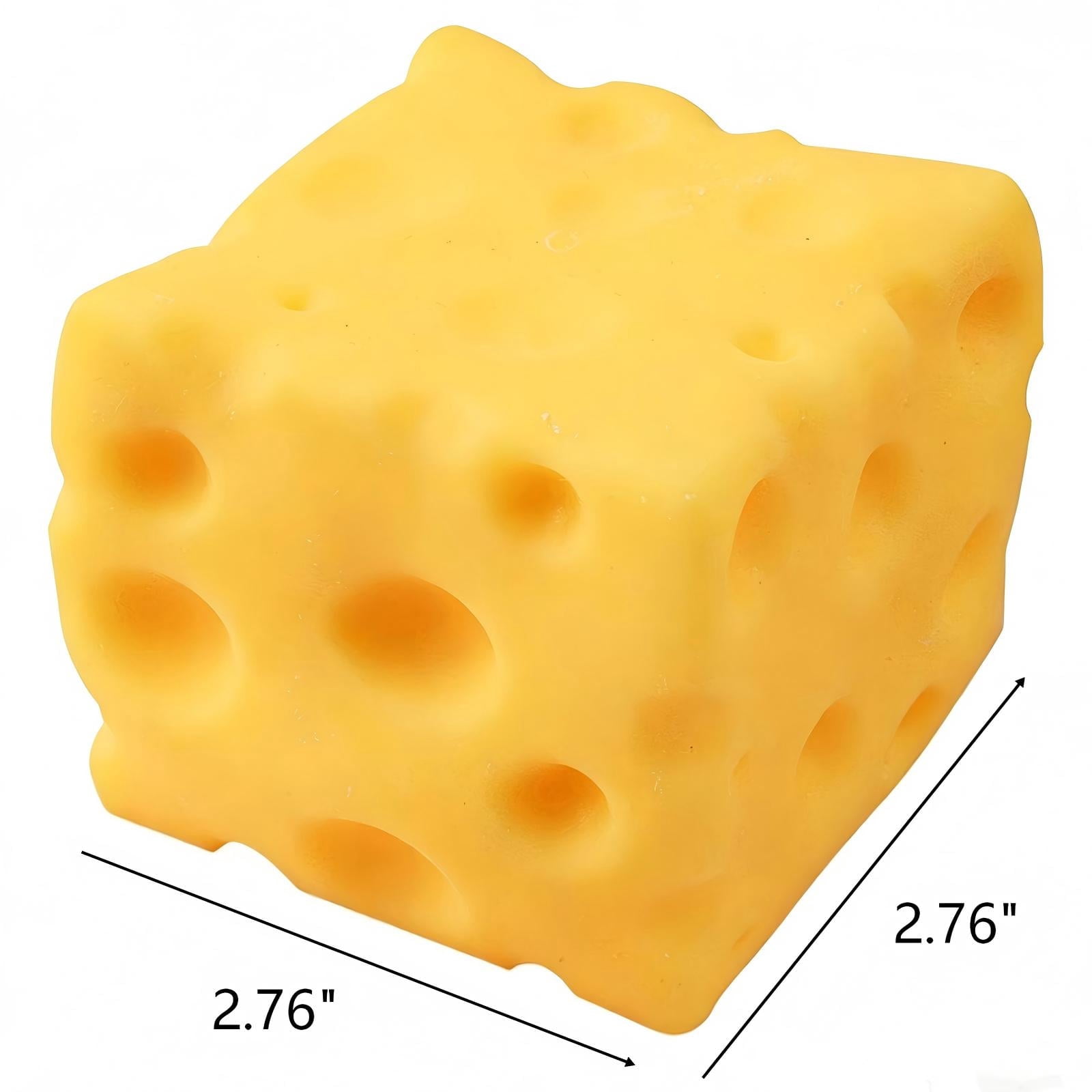 Big Cheese Squishy , Jumbo Squishy Cheese Block Stress Relief Fidget Toy,Large Size Squeeze Toys for Holiday & Birthday Gifts (3 Inch)