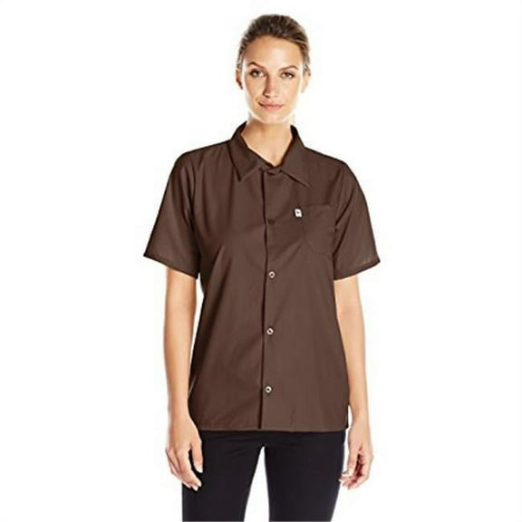 Vtex 0920-0207 Uncommon Threads Womens Utility Shirt 5 Button, Brown - 3XL