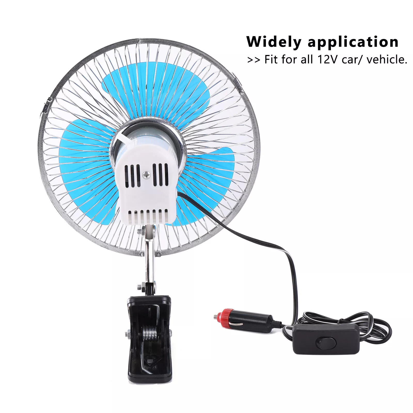 cigarette lighter fan walmart 8inch 12V Car Oscillating Clip On Fan 180 Degree Rotation Strong Wind Cigarette  Lighter Fan with Clamp Easy Attachment to Console or Dash