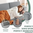 thumbnail image 3 of Sobaniilo 79" Convertible Sectional Sofa Couch, Linen Fabric L Shaped Couch with Reversible Ottoman, 3-Seat Small Sectional Sofa Couches for Living Room, Apartment, Small Space, Light Gray, 3 of 8