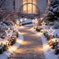 thumbnail image 7 of AZXY Christmas Solar Stake Lights, 5-Pack Star LED Pathway Lights, 6.56 FT Length Waterproof Auto On Off Solar Christmas Decorations, Outdoor Garden Landscape Lighting for Lawn Patio Walkway Yard, 7 of 7