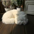 thumbnail image 1 of Realistic Sleeping Lifelike Cat Plush Fake Fur Life Size Furry House Animal, 1 of 5