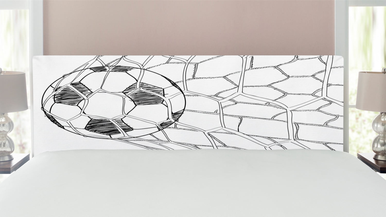 Soccer Headboard, Soccer Ball in Net Goaly Position Sports Competition