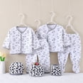 thumbnail image 2 of CAUYDY Infant Girls Outfits Preemie Boys Clothes Unisex Baby Layette 2 Long Sleeve Shirt + 2 Pants + Hat + Bib + Bellyband 7 Pieces Soft Set Fall Sizes 0-3 Months,Grey, 2 of 5