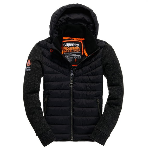 Superdry Storm Hybrid Longsleeve Full Zip Hooded Men's Jacket Gritty Black m20001pn-ekw