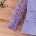 thumbnail image 5 of CPNG Toddler Girls Fashion Suit Set Wear 2 Piece Outfits Mesh Sheer Sleeve Button Blazer and Pants Set with Bow Belt(Purple,8 Years), 5 of 9