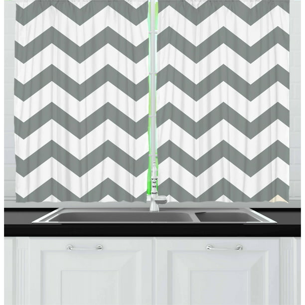 Grey Curtains 2 Panels Set And, Grey Chevron Curtains