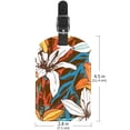 thumbnail image 6 of Square 2Pack PU Leather White Orange Lily Flower Cruise Luggage Tag with Privacy Cover and Name ID Tag for Travel Handbags Backpacks Luggage Tags, 6 of 6