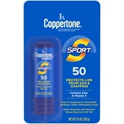 Coppertone Sport SPF 50 Sunscreen Lip Balm, Lip Sunscreen, Lip Balm with SPF, 0.13 Oz