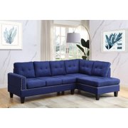 Classic & Modern Blue Linen Sectional Sofa by Acme Jeimmur 56480-3pcs