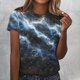 thumbnail image 5 of Blusas para las Mujeres Casual de Manga Corta Cuello Redondo Estampado de Poliéster Blusa, Top de Moda para la Primavera Verano Diario Y Fiesta, 5 of 8