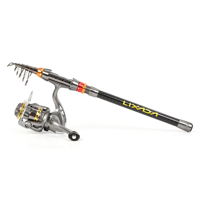 Lixada Telescopic Fishing Rod and Reel Combo Carbon Fiber Pole, Spinning  Reel, Tackle Bag Complete Fishing Gear Set for Enthusiasts