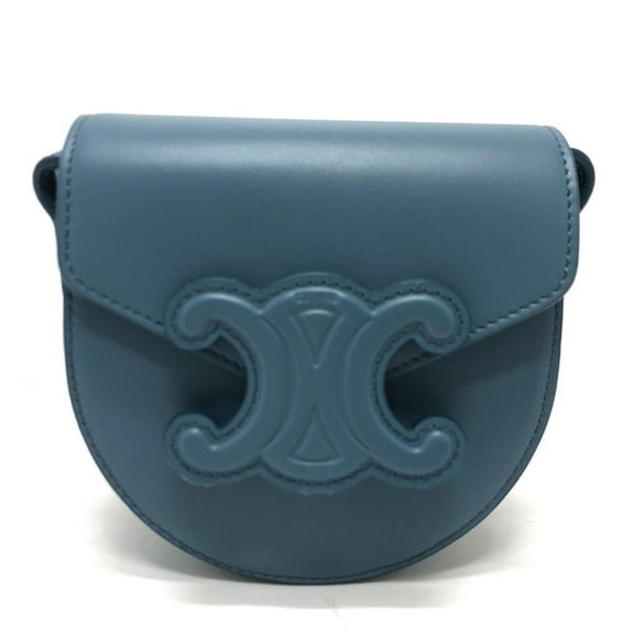 Pre-Owned CELINE Triomphe Shoulder Bag blue