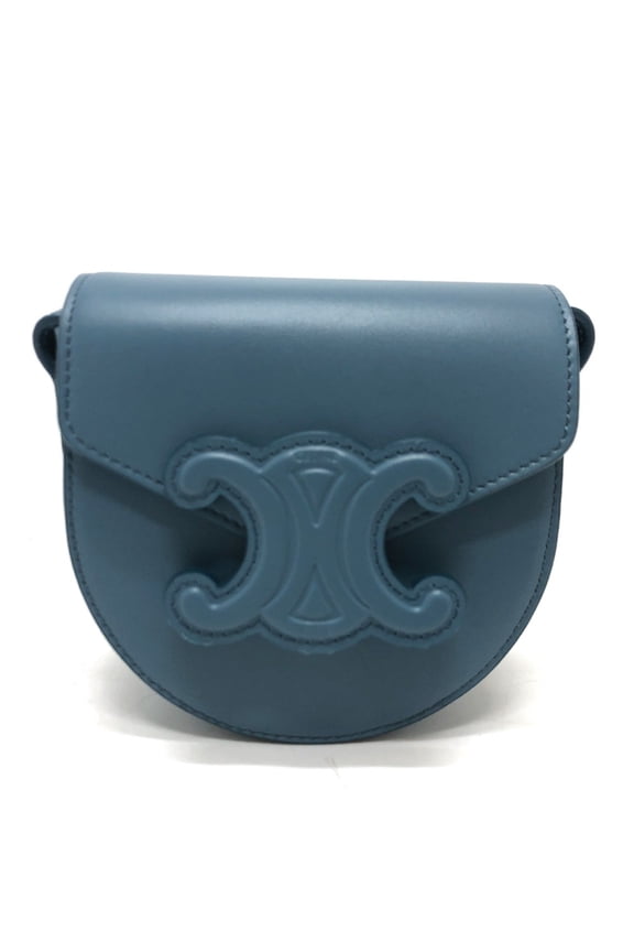 Pre-Owned CELINE Triomphe Shoulder Bag blue