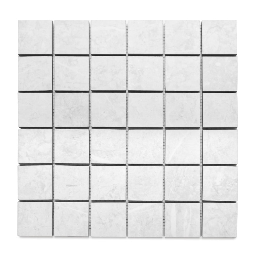 The Tile Life Opera White 4" x 4" Marble Look Matte Porcelain Mosaic Tile Sample, 1 Piece
