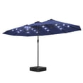 thumbnail image 5 of KAMEROUT 15ft Double Sided Patio Umbrella with Base & Lights, Large Outdoor Umbrella for Poolside, Market, Navy Blue, 5 of 16