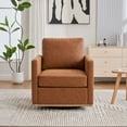 thumbnail image 2 of 360 Degree Swivel Club Chair in Elegant PU Upholstery, Single Sofa for Living Room, Office & Nursery, 2 of 12