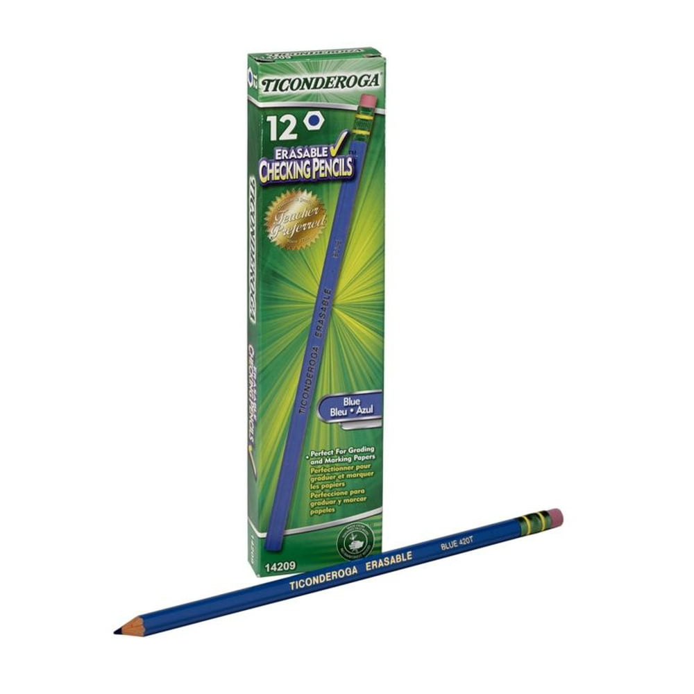 Dixon Ticonderoga Erasable Checking Pencils, Eraser Tipped, Pre
