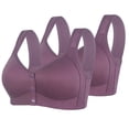 thumbnail image 2 of Darzheoy Bras for Women No Underwire 2-Pack Womens Bras Front Closure Bras Comfortable And Breathable Bra Wirefree Sports Bra Daily Bra 40/90BC, 2 of 6