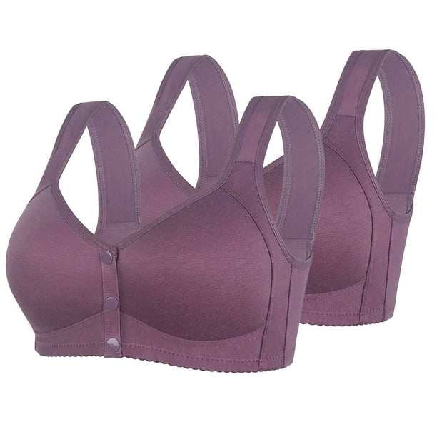Bras 2 Pack Sports For Women Older Seniors Front Closure Wireless Comfort  Unlined Padded Convertible Push Up Bra Underwear From Tiangouu, $12.52