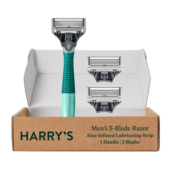 Harry's Razors for Men - Shaving Razors for Men includes a Mens Razor and 3 Razor Blade Refills (Sage)