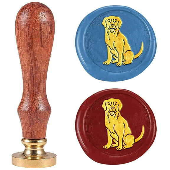 Labrador Wax Seal Stamp 1" Dog Vintage Sealing Stamps Removable Brass Head Seal Stamp with Wooden Handle for Envelope Greeting Card Wedding Invitations Wine Package Gift Wrapping