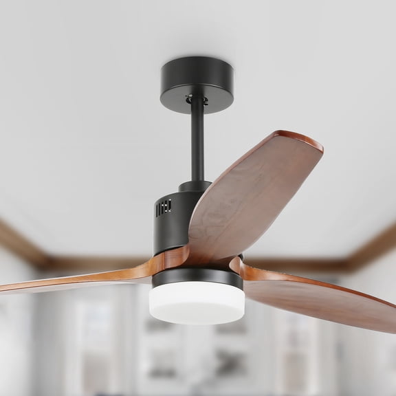 Belladepot 52inches Black Reversible Ceiling Fan with Dimmable Led Light and Remote Control
