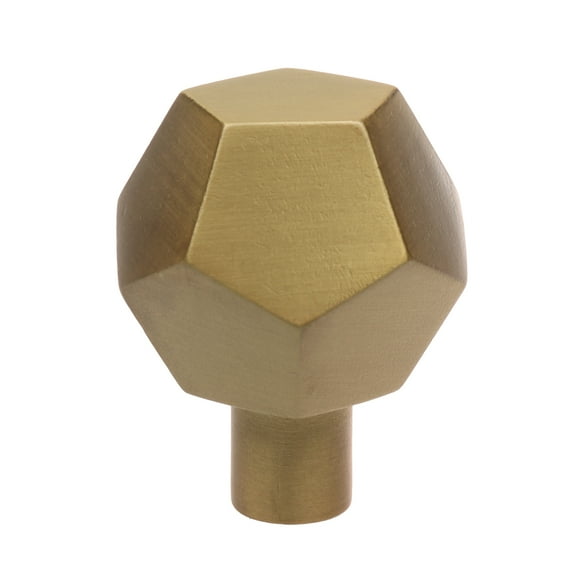 GlideRite 1-1/2 in. Solid Faceted Cabinet Knobs, Satin Gold, Pack of 10