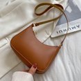 thumbnail image 3 of Bolso de hombro para mujer Vintage Color sólido PU Underarm Hobos Bolsos Marrón, 3 of 6