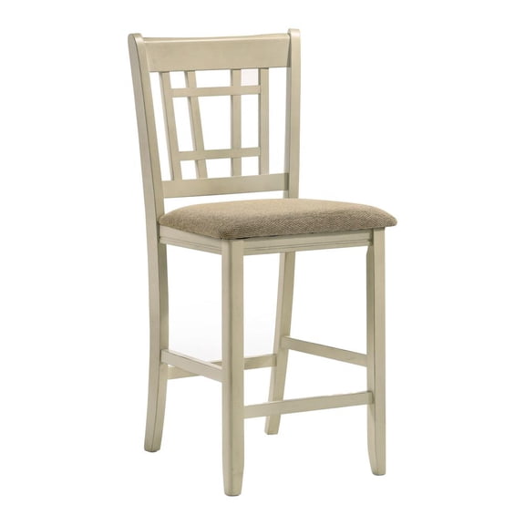 Intercon Furniture Mission Casuals 24" Wood Lattice Stool in White (Set of 2)