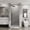 Chrome, variant on 34-35.2"W x 72"H Pivot Shower Door, 1/4"(6mm) Glass, Black, Semi-Frameless