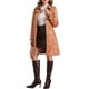 thumbnail image 2 of CHAQUETA LARGA DE CUERO SINTÉTICO INSPIRE CHIC PARA MUJERES, CON SOLAPA, AJUSTE DELGADO, MANGAS LARGAS, CON CREMALLERA, TALLA XL, COLOR CARAMELO, 2 of 6