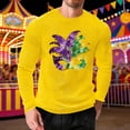 thumbnail image 2 of Mens Casual Camisetas de Manga Larga Cuello Redondo con Estampado de Carnaval, Suelto Elástico Top de Fitness para el Uso Diario, 2 of 5