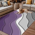 thumbnail image 4 of 3' x 5' Outdoor Rug, Purple Grey Ombre Outdoor Washable Rug Large Floor Carpet, Modern Geometric Abstract Aesthetics Cream Non Shedding Area Rug for Outside Patio RV Porch Deck Balcony Camping, 4 of 9