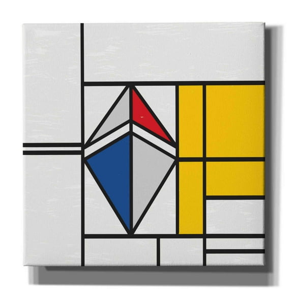 Epic Graffiti 'Mondrian 3937 Ethereum Crypto Art-02' by Epic Portfolio, Giclee Canvas Wall Art, 18"x18"