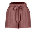 thumbnail image 3 of Women'S Shorts with Pockets Summer Casual Shorts for Women Waist Adjustable Tie Knot Loose Light Brown XL, 3 of 10