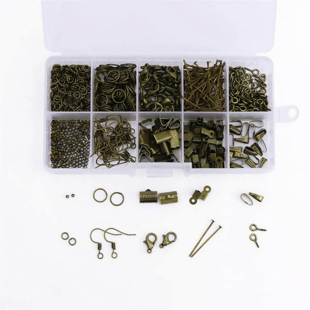 Xihbxyly Kit de Joyería Diy, Herramientas Completas para Abalorios, Accesorios Plateados, Ganchos para Pendientes, Cuentas de Engarce, Alicates y Pinzas, Reparación y Creación de Joyas, Ideal para Pr